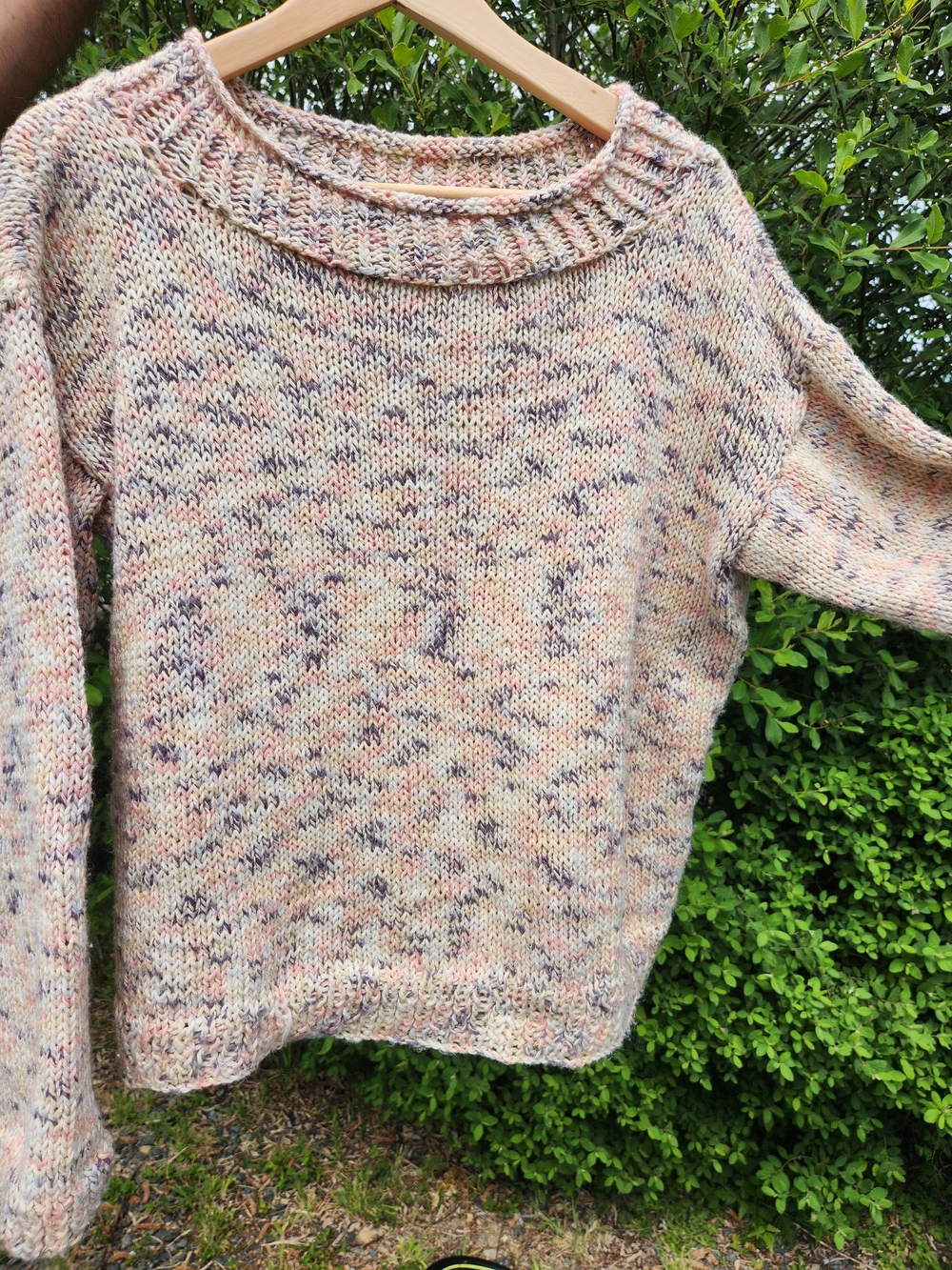 Soft Speckled Crewneck Sweater in Cream Pink - Picture 2 of 3